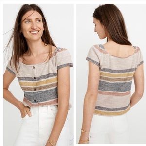 MADEWELL Texture & Thread Button Front Blouse L